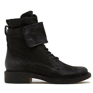 DOLCE VITA BLACK ARLO COMBAT LEATHER BOOTS 8 / 38